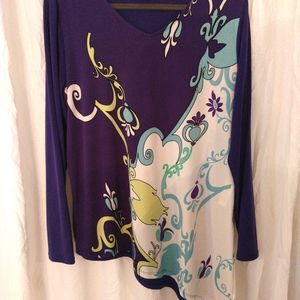 Chico's Easywear Purple hi low Blouse